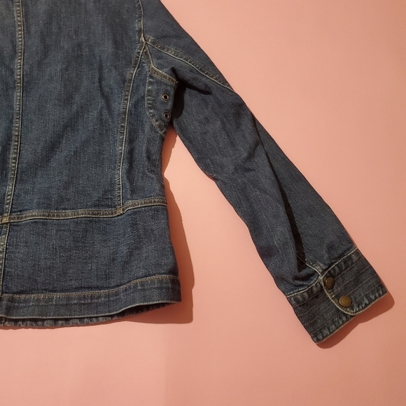 Vintage 1990s 90s Jean Jacket Snaps Jones New York - Picture 9 of 10